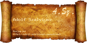 Adolf Szalviusz névjegykártya